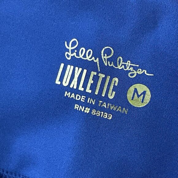 LILLY PULITZER Luxletic 24" Leggings Medium Blue Weekender High-Rise UPF 50+ - Picture 7 of 11